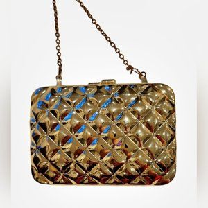 Gold Metal Purse with Removable gold chain straps